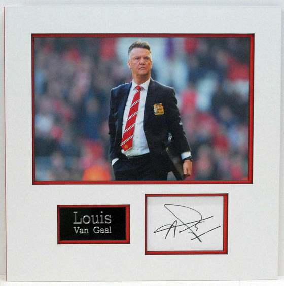 Louis van Gaal Genuine Hand Signed Photo Mount Display MANCHESTER UNITED (A)