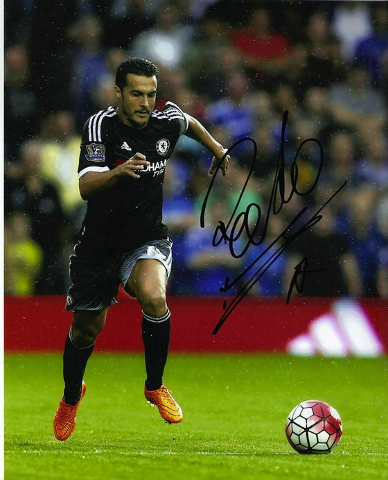 Pedro Genuine Hand Signed 10X8 Photo Chelsea FC Autograph (E) COA