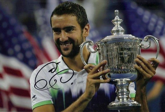 Marin Cilic Signed 12X8 Trophy Photo US Open Tennis AFTAL COA (A)