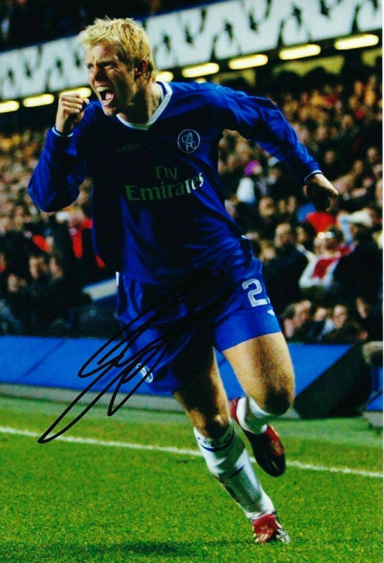 Eidur Gudjohnsen Signed 12X8 Photo Chelsea & Iceland Genuine AFTAL COA (9006)