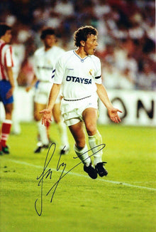  Emilio Butragueno Signed 12X8 Photo Real Madrid & Spain AFTAL COA (9050)