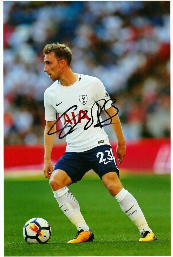 Christian Eriksen Signed 12X8 Photo SPURS Tottenham Hotspur AFTAL COA (9028)