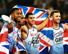  Ujah Gemili Talbot & Mitchell-Blake Signed 10X8 PHOTO DISPLAY AFTAL COA (B)