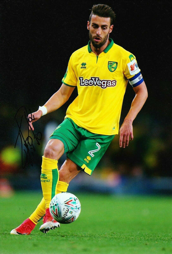 Ivo Pinto Signed Norwich City 12X8 AFTAL COA (1748)