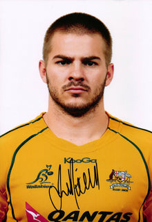  Drew Mitchell Signed 12x8 Australian Rugby Genuine Signature AFTAL COA (2196)