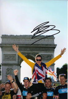  Bradley Wiggins Signed 12X8 Photo 2012 Tour de France AFTAL COA (C)