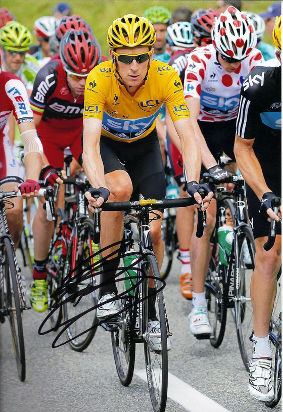 Bradley Wiggins Signed 12X8 Photo 2012 Tour de France AFTAL COA (B)