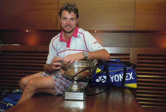 Stanislas Wawrinka Signed 12X8 Photo 2015 FRENCH Open AFTAL COA (A)