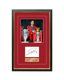  Virgil van Dijk Signed & Framed Photo Mount Display Liverpool FC AFTAL COA (B)