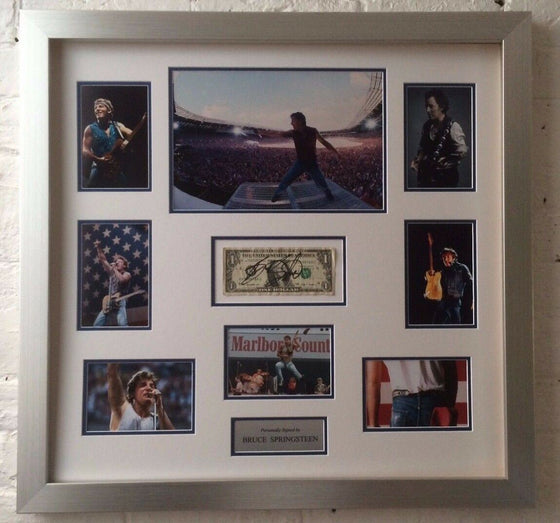 Bruce Springsteen FRAMED Autograph Signed "One Dollar Bill" AFTAL COA (B)