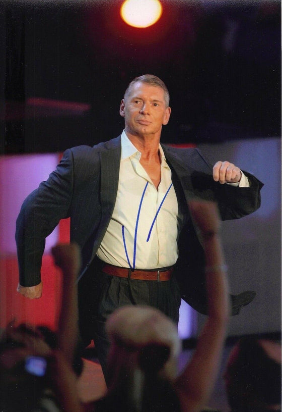 Vince McMahon Signed 12X8 Photo WWE Chairman Genuine Signature AFTAL COA (7110)