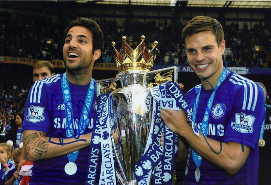 Cesc Fabregas & Cesar Azpilicueta Signed 12X8 Photo Chelsea FC AFTAL COA (1851)