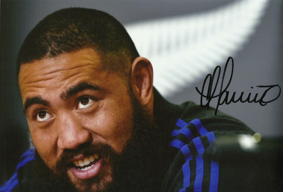 Charlie Faumuina Signed 12X8 Photo New Zealand All Blacks AFTAL COA (2177)