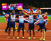  Men's 4×100 Metres Relay Signed 10X8 PHOTO AFTAL COA (C)