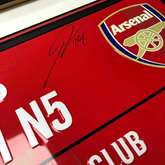 Pierre-Emerick Aubameyang SIGNED & FRAMED Arsenal F.C. Street Sign AFTAL COA (B)