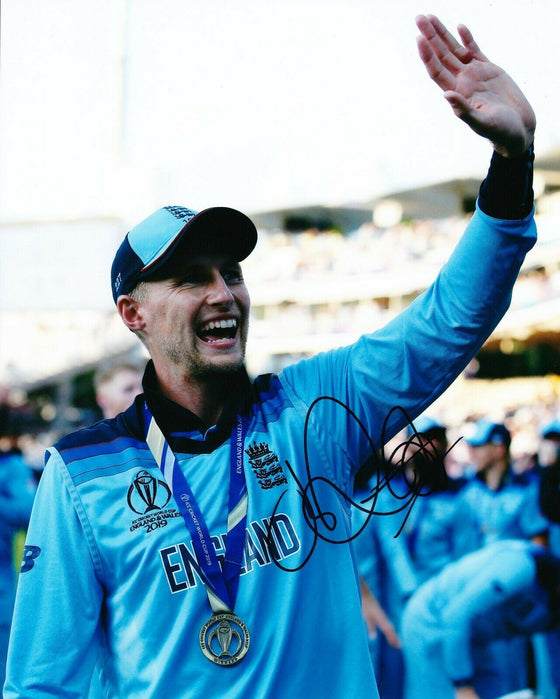 Joe ROOT Signed 10X8 Photo England Cricket World CUP WINNER AFTAL COA (B)
