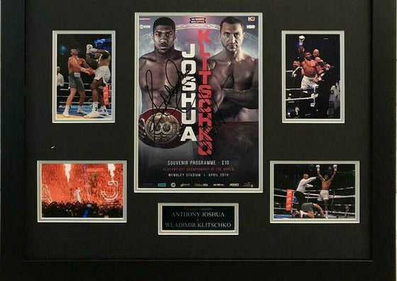 Wladimir Klitschko & Anthony Joshua Signed & FRAMED PROGRAMME AFTAL COA