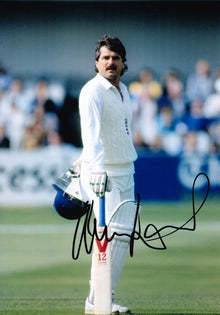  Allan Lamb Signed 12X8 Photo England Cricket Legend AFTAL COA (2605)