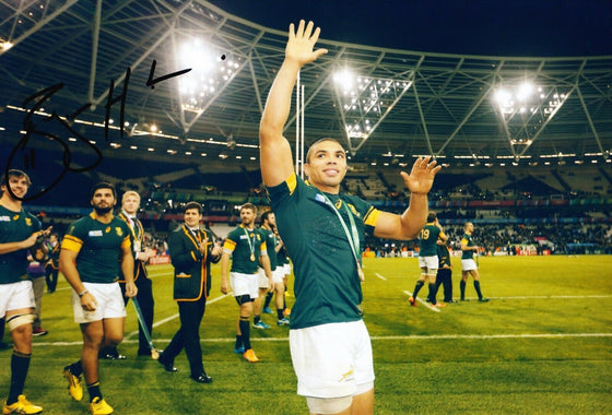 Bryan Habana Signed 12X8 Photo SPRINGBOKS South Africa AFTAL Certificate COA (G)