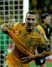  Andriy Shevchenko Signed 10X8 Photo AC Milan Ukraine AFTAL COA (B)