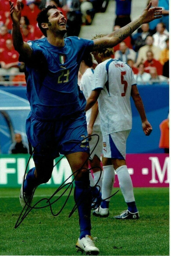 Marco Materazzi Signed 12X8 Photo Inter Milan & ITALY AFTAL COA (1570)