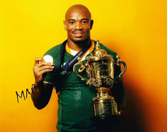 Makazole Mapimpi Signed 10X8 Photo SPRINGBOKS South Africa AFTAL COA (A)