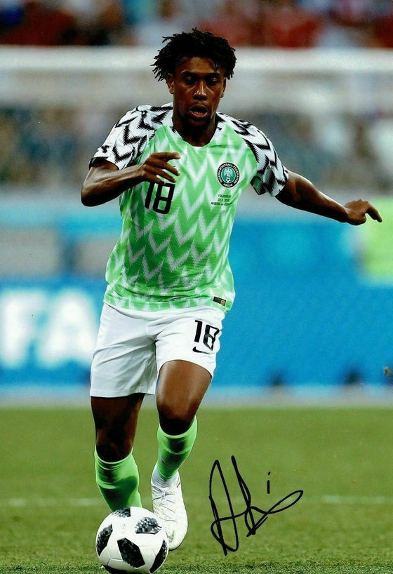 Alex Iwobi Signed 12X8 Photo Everton & Nigeria Genuine Signature AFTAL COA (A)