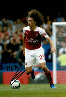  Matteo Guendouzi SIGNED 12X8 Photo Arsenal F.C. Shirt AFTAL COA (1562)