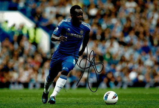 Michael Essien Signed 12X8 Chelsea F.C. Photo AFTAL COA (1487)