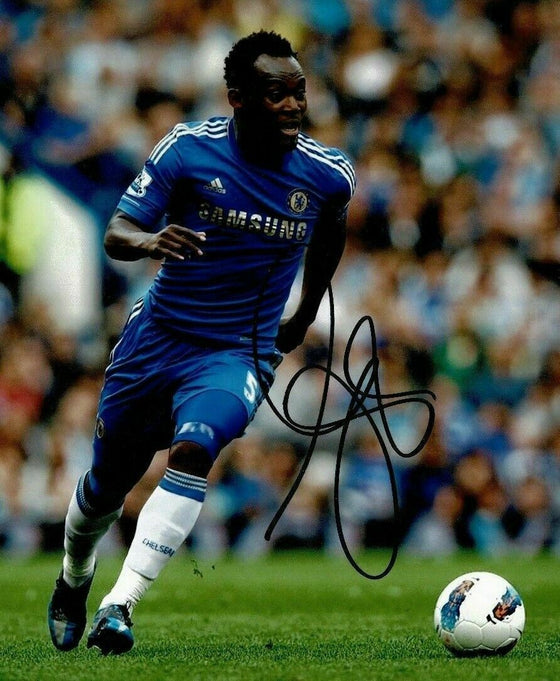 Michael Essien Signed 12X8 Chelsea F.C. Photo AFTAL COA (1487)
