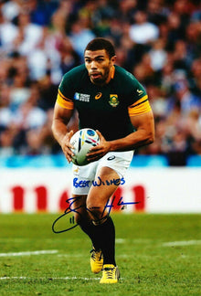  Bryan Habana Signed 12X8 Photo SPRINGBOKS South Africa AFTAL COA (A)