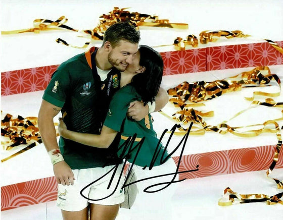 Handre Pollard Signed 10X8 2019 Rugby World Cup South Africa AFTAL COA (K)