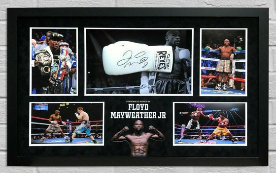 Floyd Mayweather Signed & FRAMED Boxing GLOVE REYES TBE TMT AFTAL COA (J)