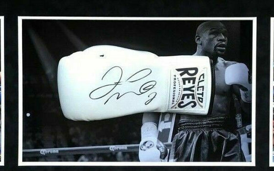 Floyd Mayweather Signed & FRAMED Boxing GLOVE REYES TBE TMT AFTAL COA (J)