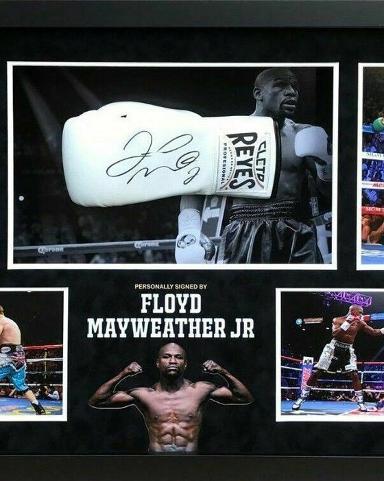 Floyd Mayweather Signed & FRAMED Boxing GLOVE REYES TBE TMT AFTAL COA (J)
