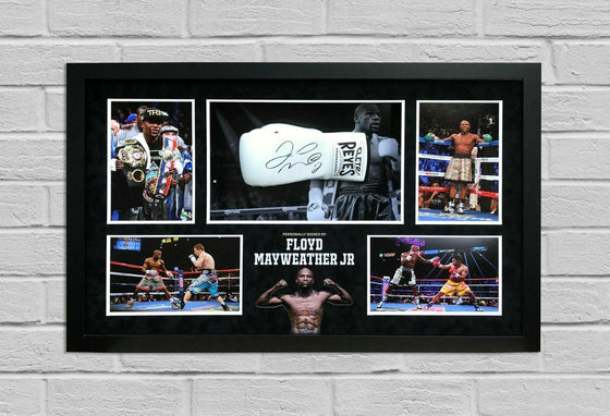 Floyd Mayweather Signed & FRAMED Boxing GLOVE REYES TBE TMT AFTAL COA (J)