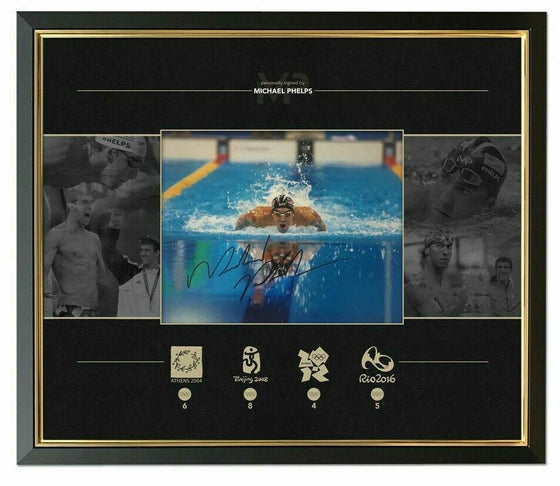 Michael Phelps Signed & Framed 10X8 Photo Olympic Memorabilia AFTAL COA