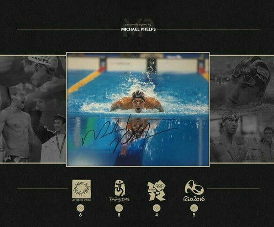 Michael Phelps Signed & Framed 10X8 Photo Olympic Memorabilia AFTAL COA