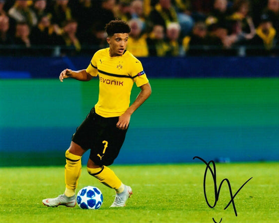 Jadon Sancho Signed 10X8 Photo Borussia Dortmund AFTAL COA (1233)