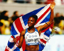  Dina Asher-Smith SIGNED 10X8 PHOTO World Championships DOHA AFTAL COA (F)