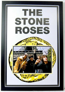  The Stone Roses FRAMED Signed Poster Display BROWN SQUIRE MANI & RENI AFTAL COA