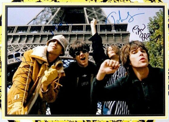The Stone Roses FRAMED Signed Poster Display BROWN SQUIRE MANI & RENI AFTAL COA
