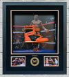 Floyd Mayweather Signed & FRAMED TMT ORANGE Boxing Boot EXACT Proof AFTAL COA