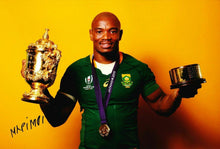  Makazole Mapimpi Signed 12X8 Photo SPRINGBOKS South Africa AFTAL COA (2204)