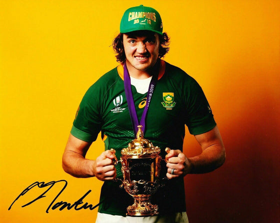 Franco Mostert Signed 10X8 Photo SPRINGBOKS South Africa AFTAL COA (A)