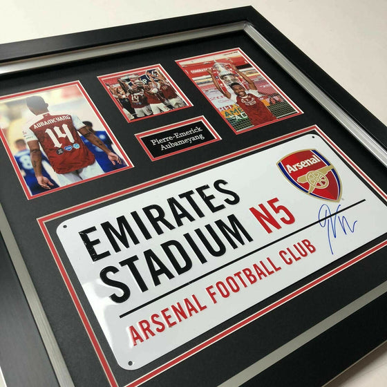Pierre-Emerick Aubameyang SIGNED & FRAMED Arsenal F.C. Street Sign AFTAL COA (C)