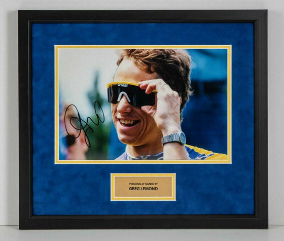 Greg LeMond Signed & Framed 12X8 Photo TOUR DE FRANCE WINNER AFTAL COA (G)