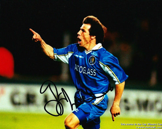 Gianfranco Zola Signed 10X8 Photo Chelsea FC AFTAL COA (1216)