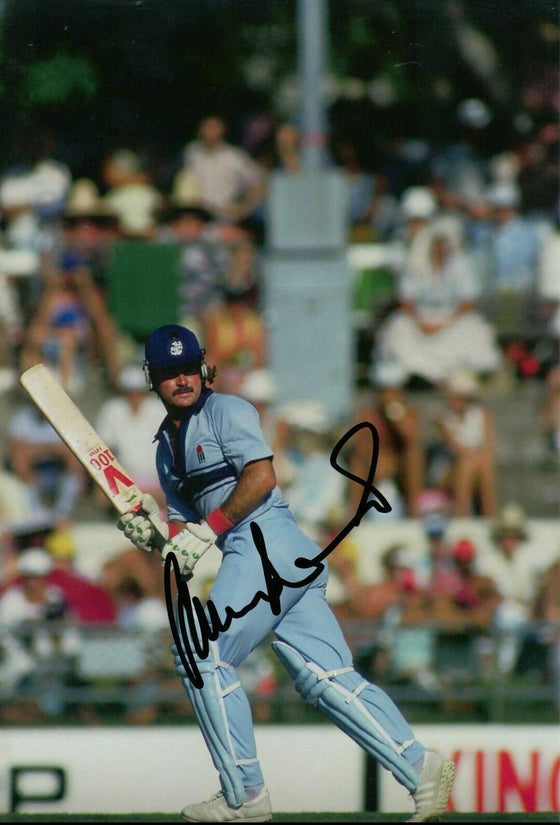Allan Lamb Signed 12X8 Photo England Cricket Legend AFTAL COA (2606)