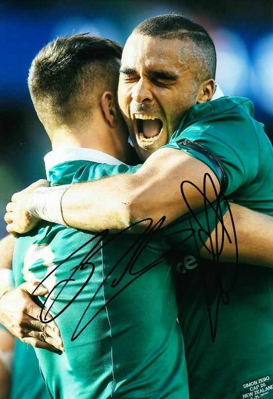 Conor MURRAY & Simon ZEBO Signed 12X8 Photo Ireland Rugby AFTAL COA (2121)